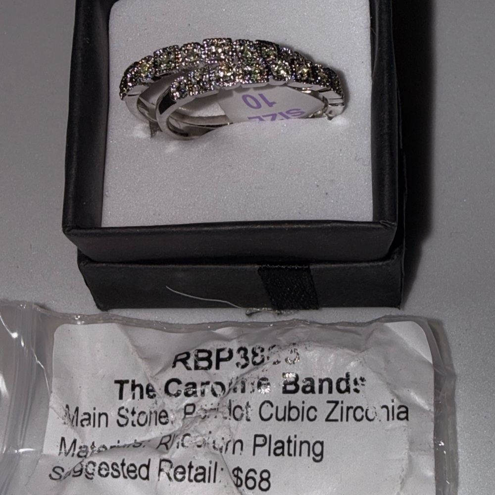 Silver Ring with Green Cubic Zirconia
